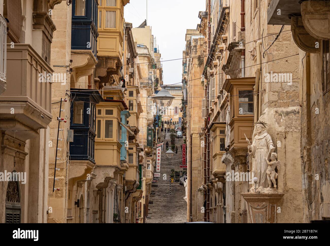 Typical street view in the historic district of Valletta - MALTA ...