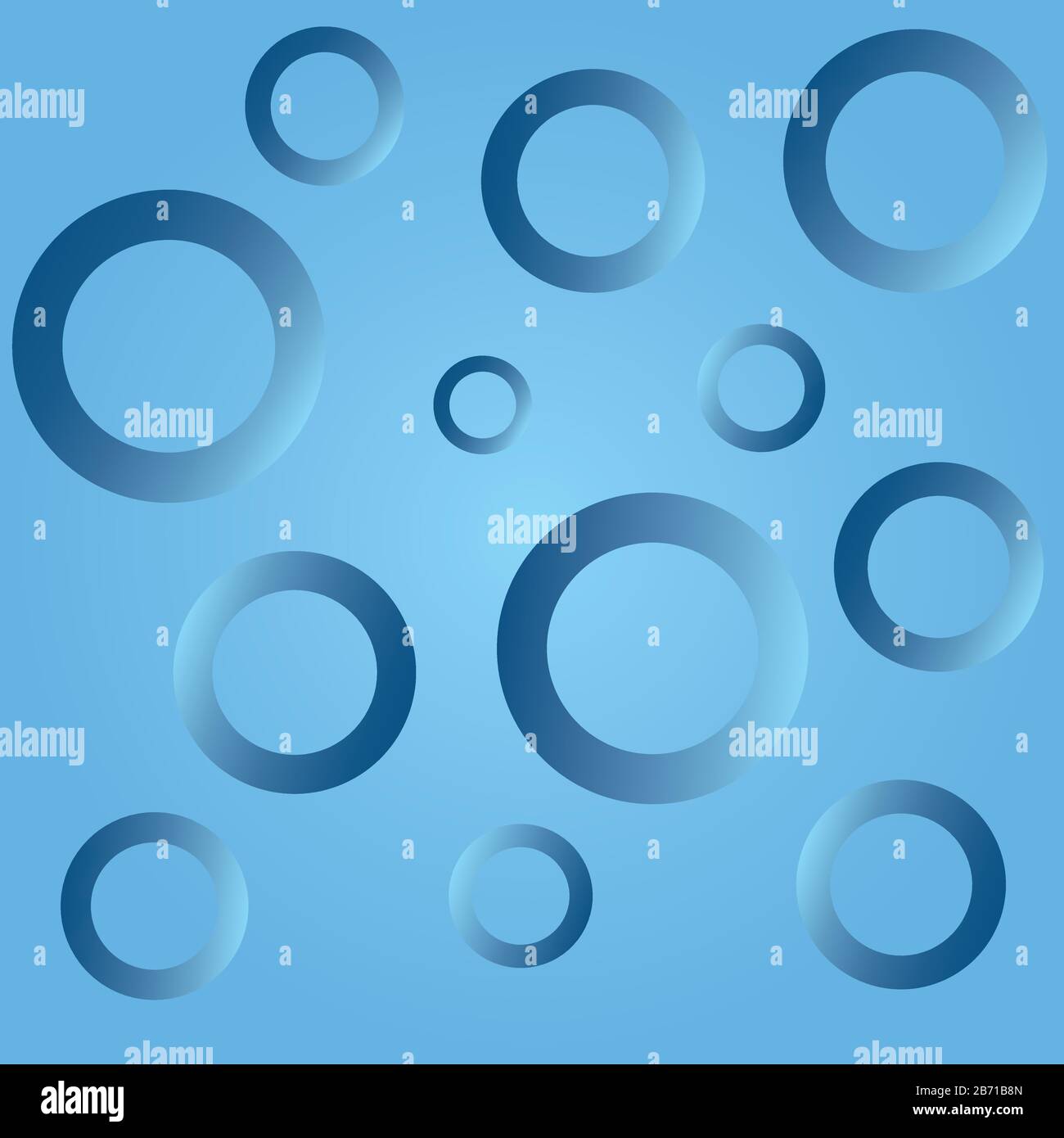 Gradient blue circles on a blue background, different size Stock Vector