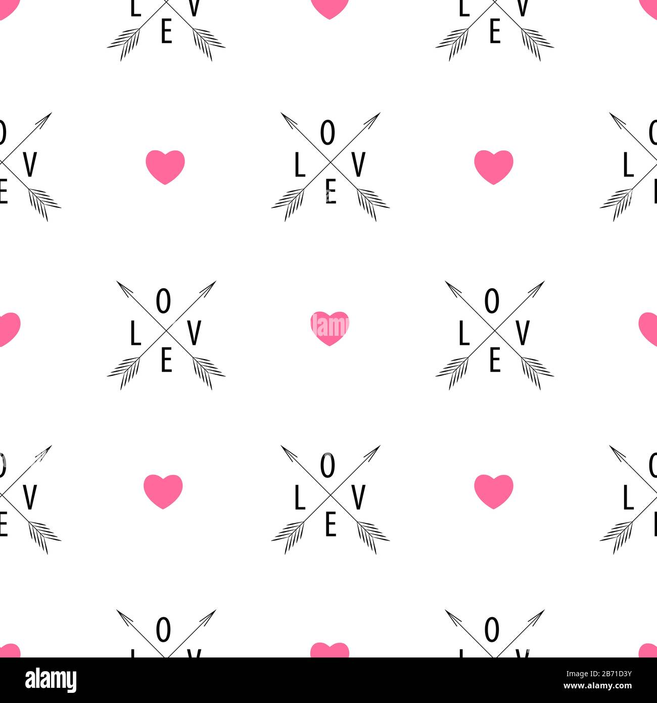 Abstract Seamless Pattern Background witj Love Heart Symbol. Vector ...