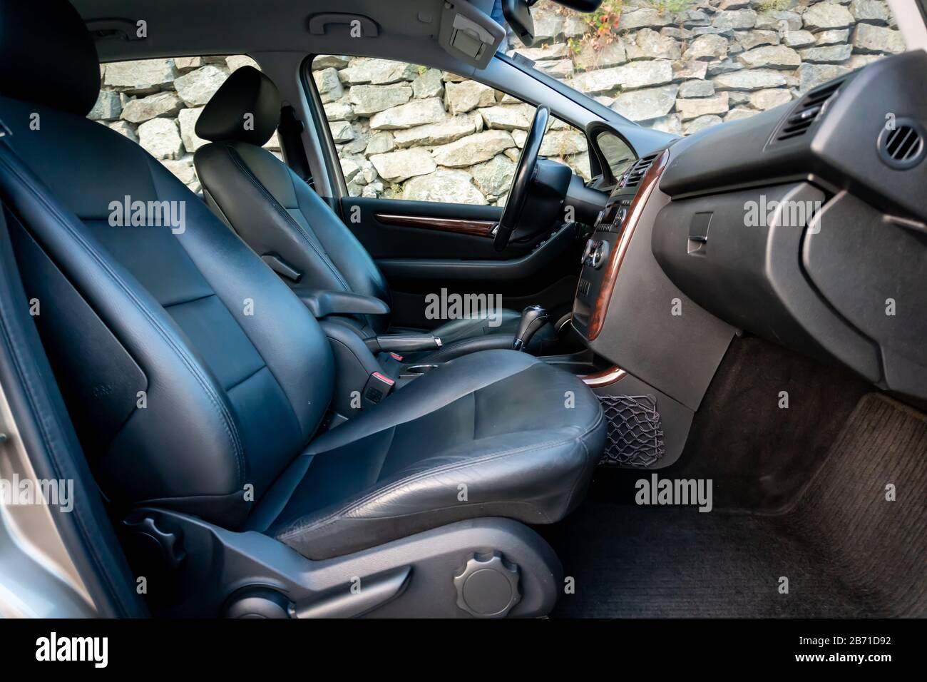 Mercedes Benz A class Avantgarde trump equipment, leather upholstery, automatic transmission, year 2007 Stock Photo
