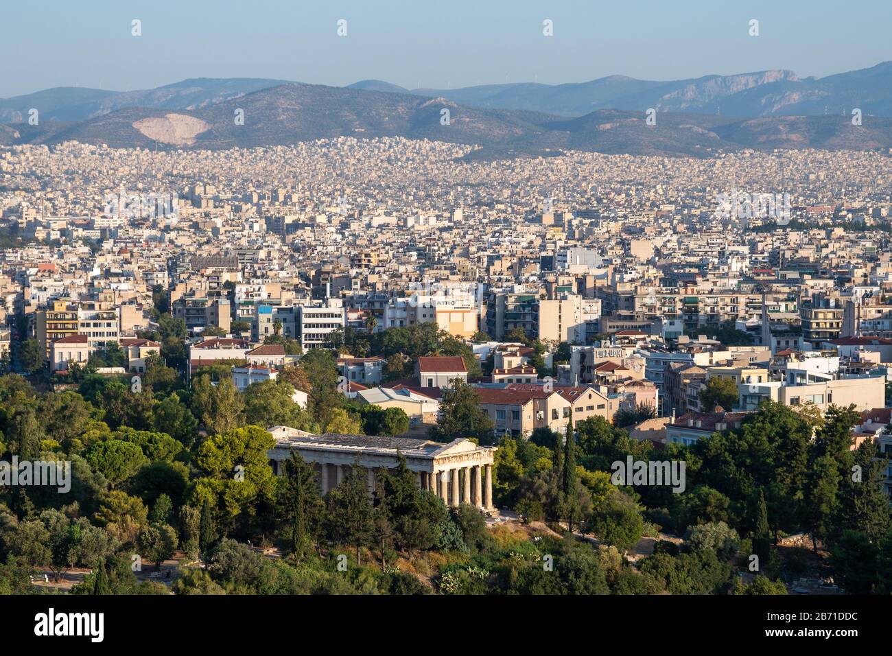 View over Athens from Areopagus Hill Stock Photo