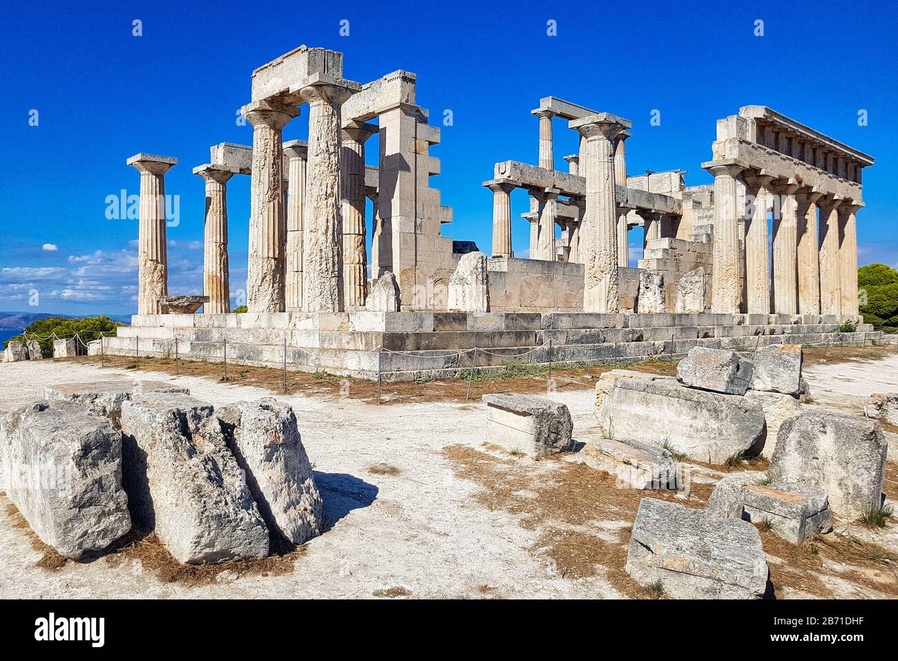 The temple of Aphaia on the Greek island of Aegina Stock Photo