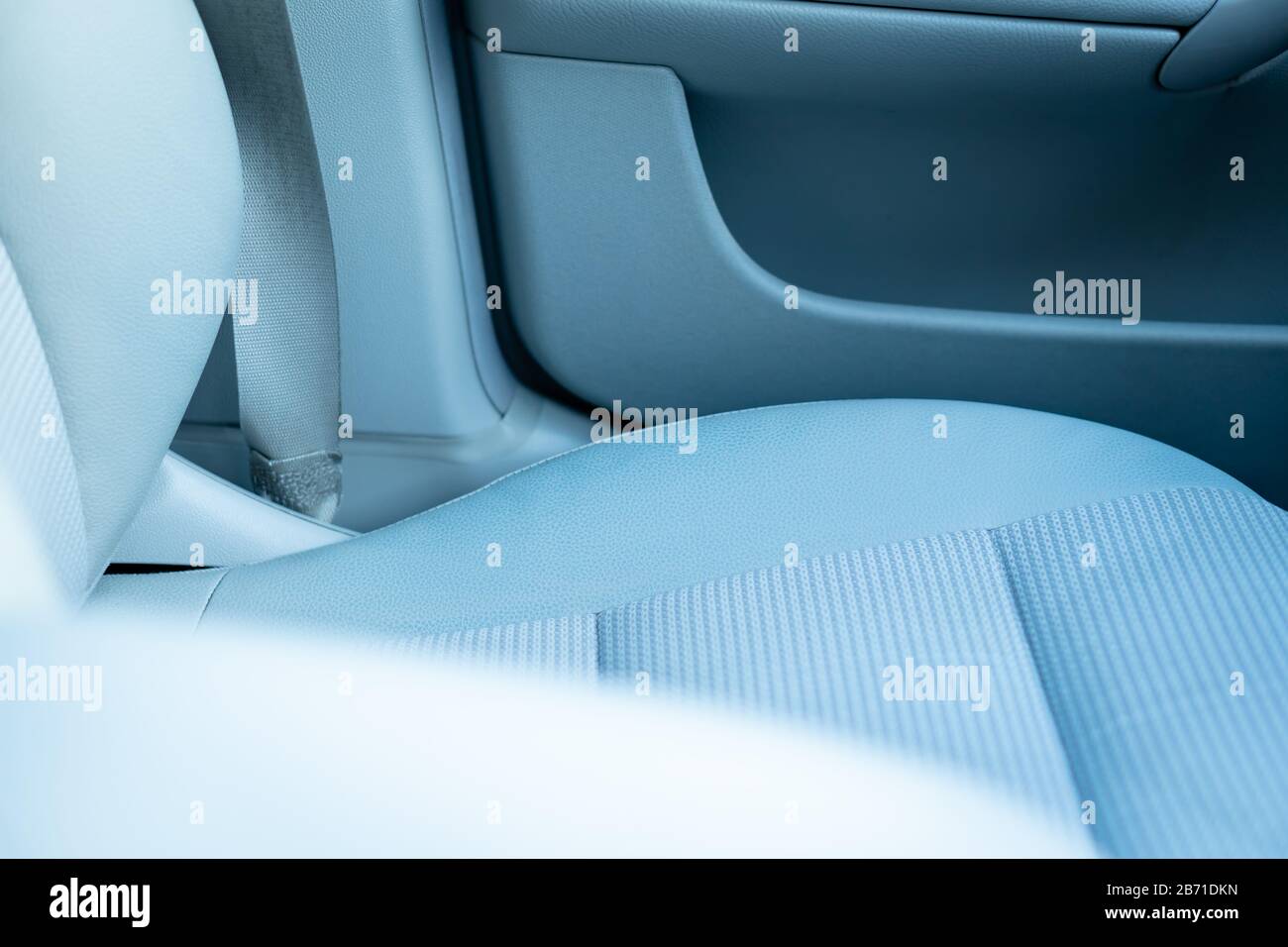 Leather interior design, car passenger and driver seats, clean, angle view side Stock Photo
