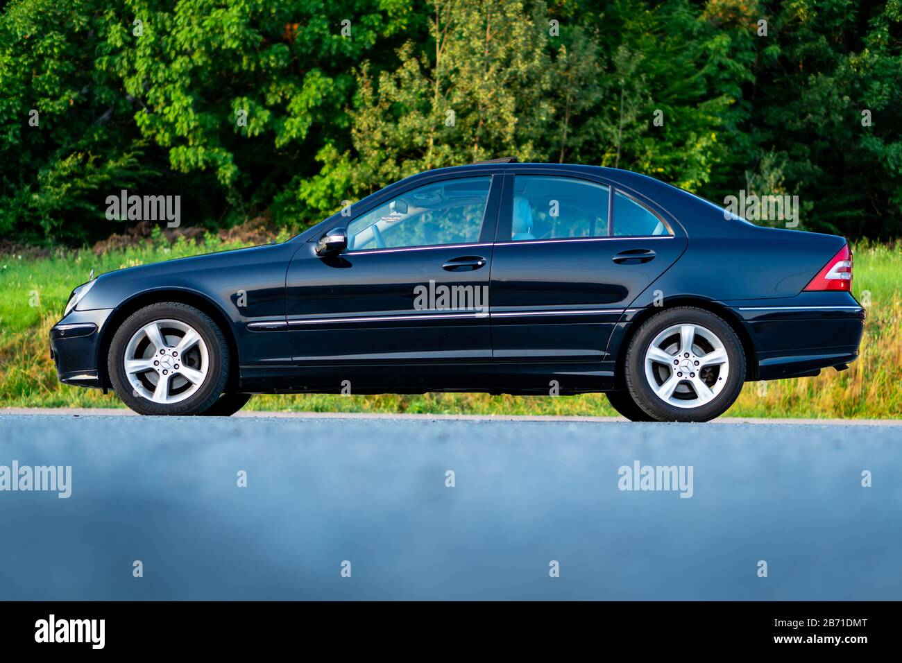 Mercedes Benz W204, year 2008, Avantgarde trim, isolated in an empty  parking lot -winter photo session Stock Photo - Alamy