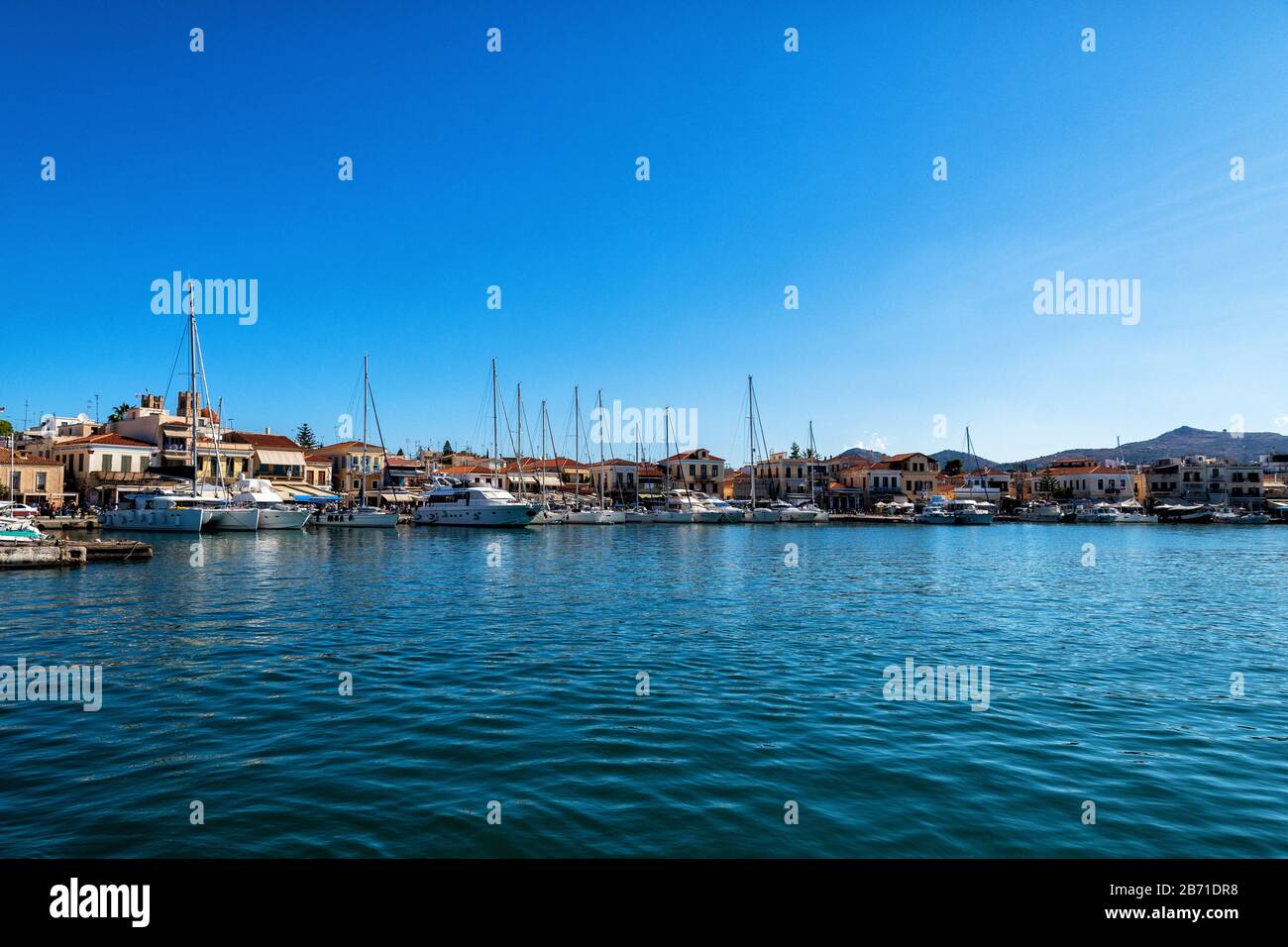 The port of the Greek island of Aegina Stock Photo