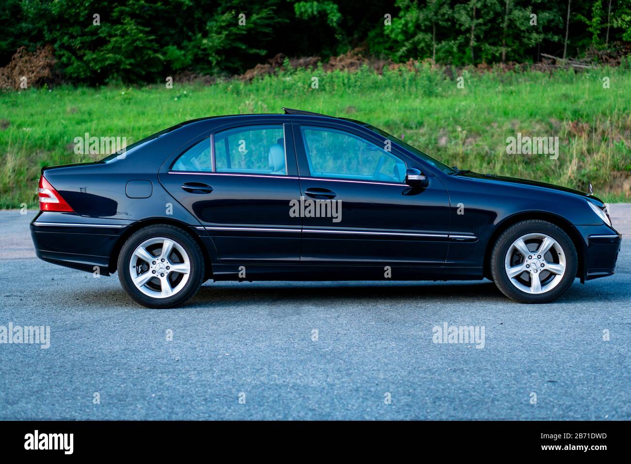 Mercedes Benz W204, year 2008, Avantgarde trim, isolated in an empty  parking lot -winter photo session Stock Photo - Alamy