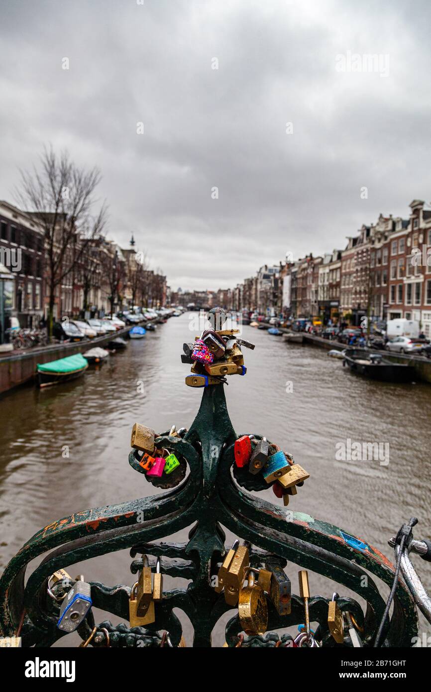 Love locks in Amsterdam Stock Photo Alamy