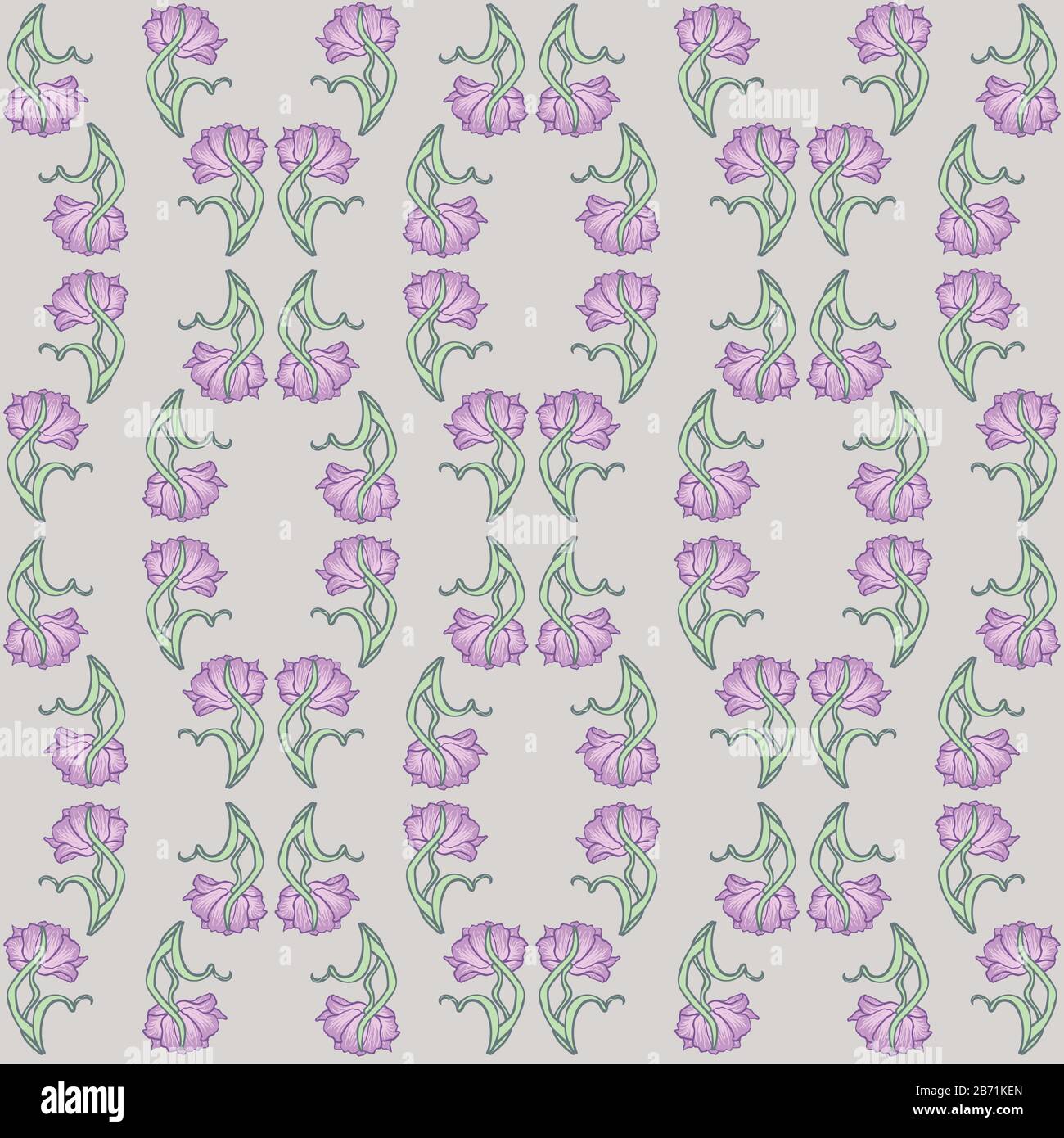 Parrot tulips ornamental seamless vector pattern Stock Vector