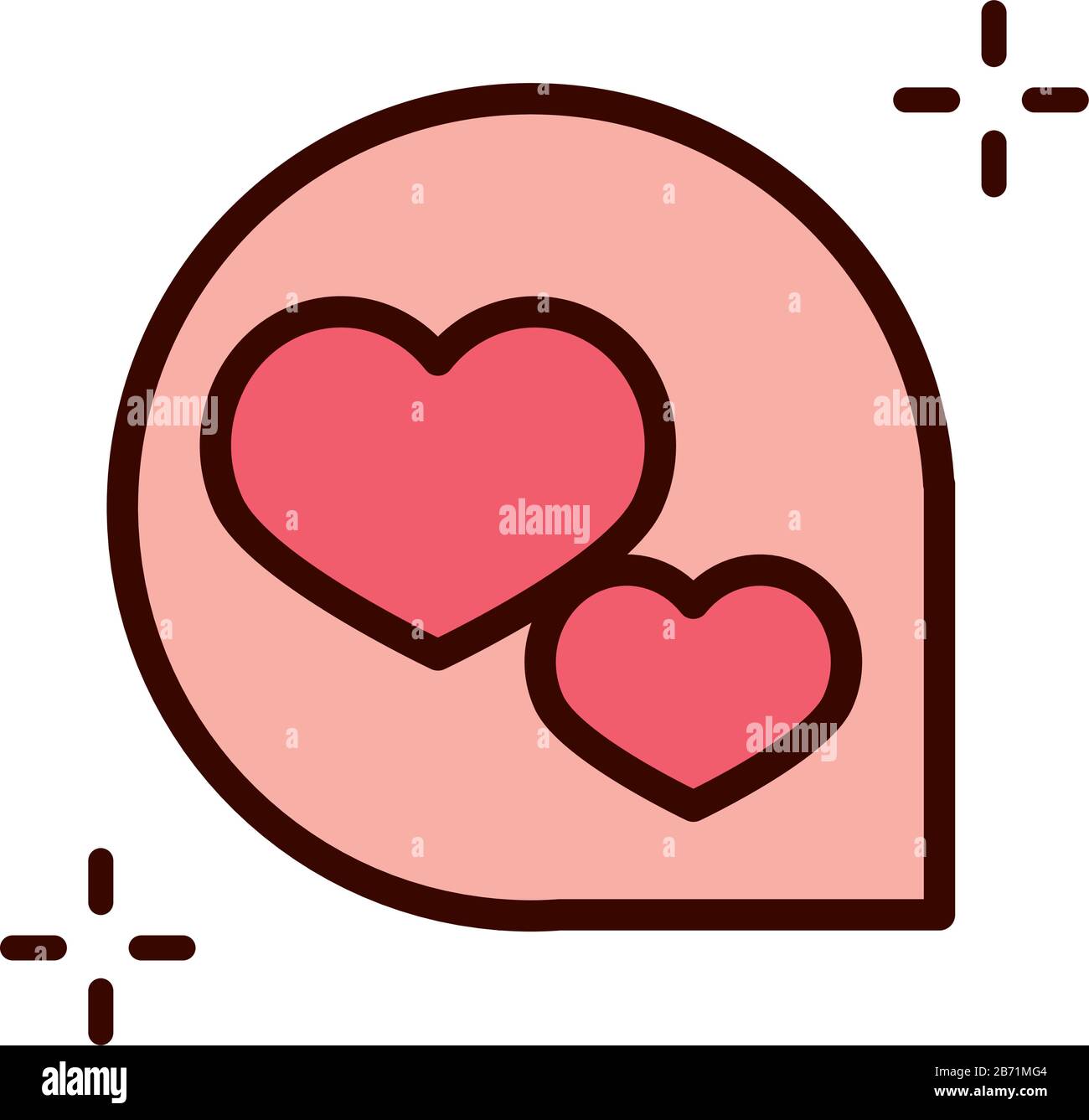 mothers day, speech bubble hearts love decoration vector illustration line and fill style icon Stock Vector