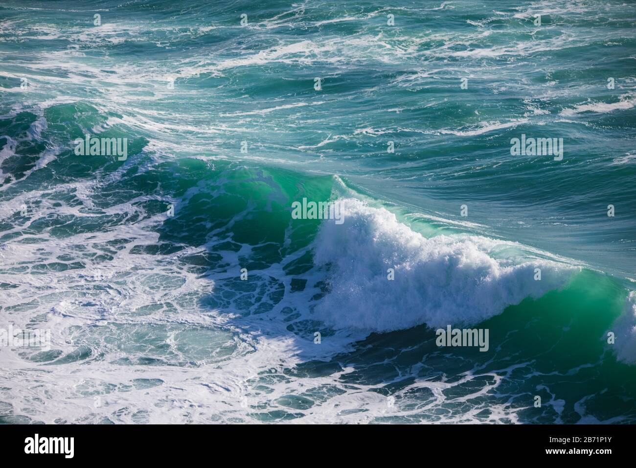 Powerful waves off the Cornish Coast Stock Photo