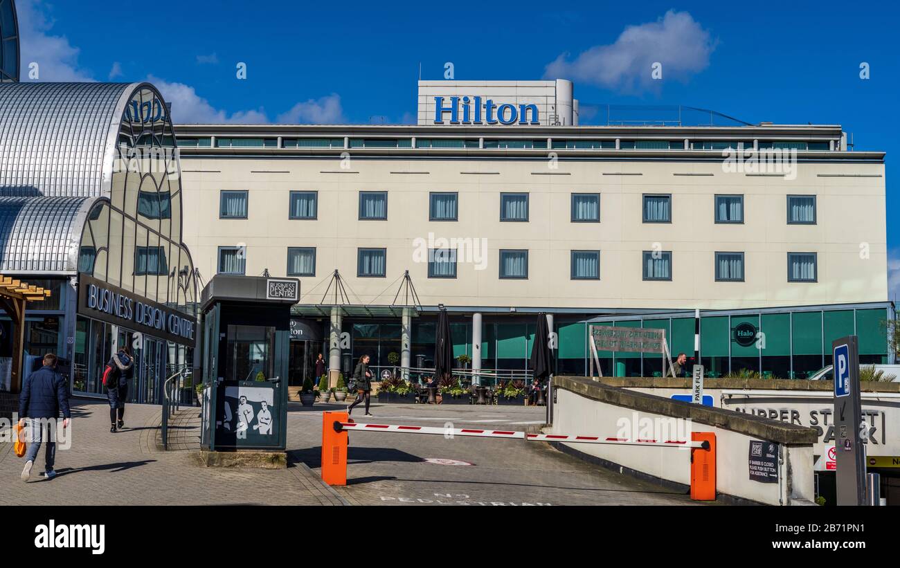 Hilton London Angel Islington Hotel - Hilton Hotel at the Business Design Centre Islington London. Stock Photo