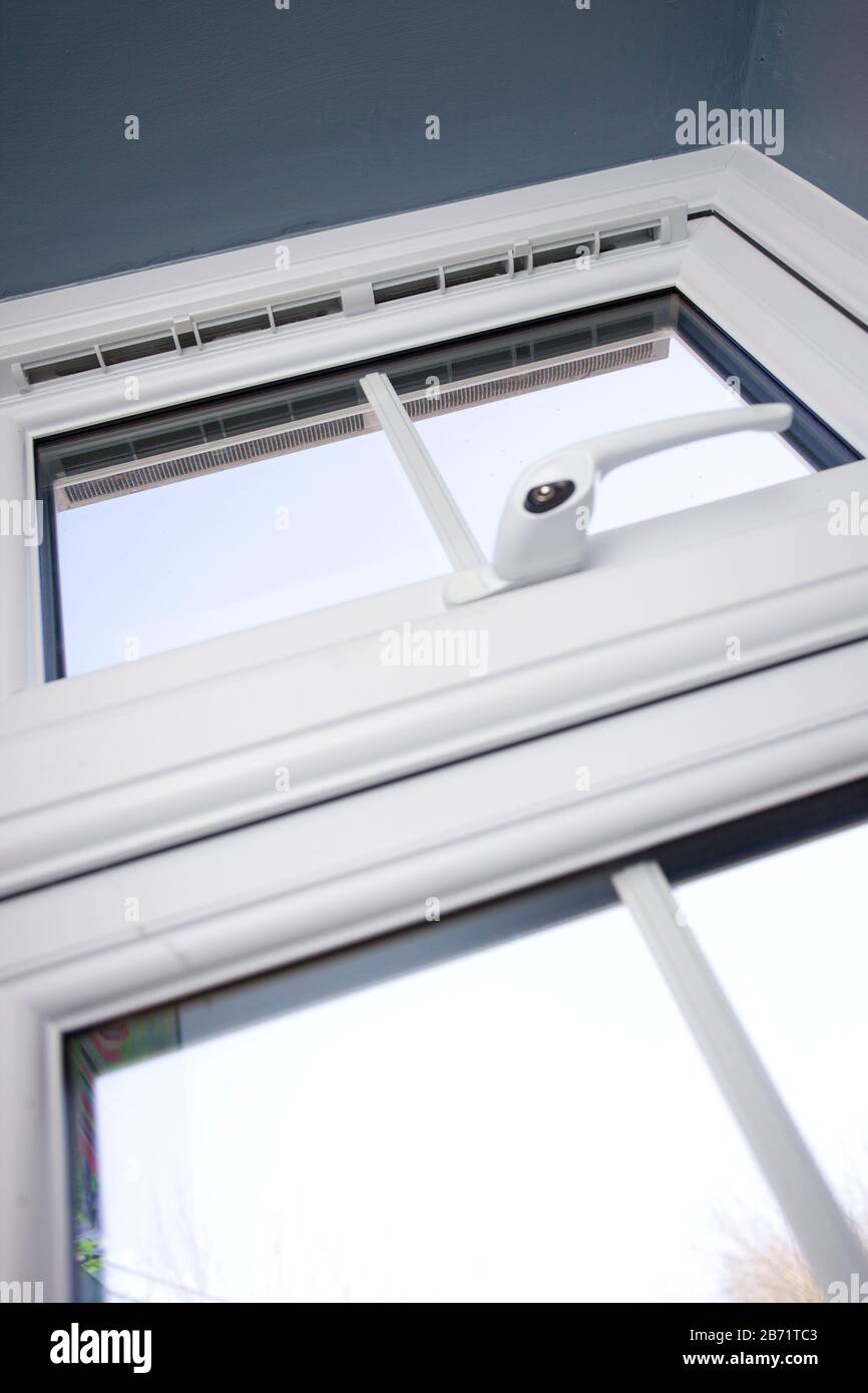Double glazing window with open trickle vents Stock Photo Alamy