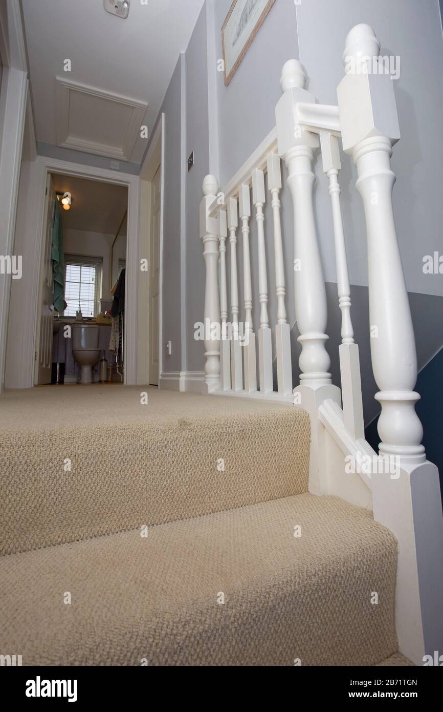 Upstairs landing of house Stock Photo
