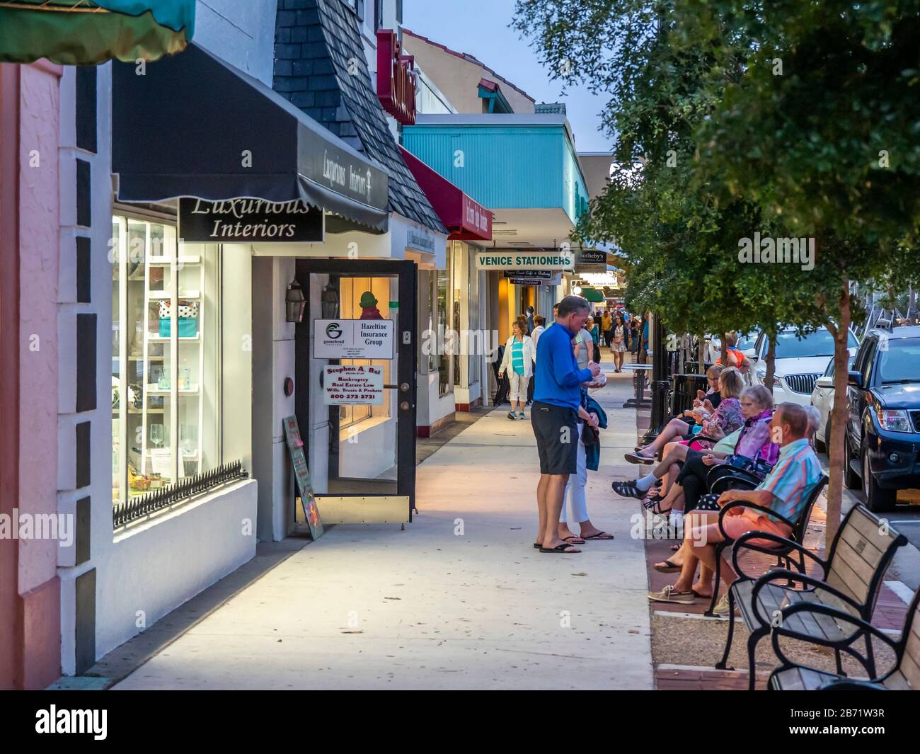 Downtown shopping and dining area of West Venice Avenue in Venice