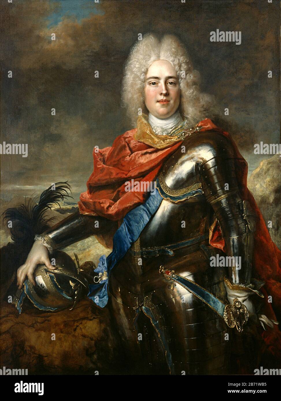 Portrait Of Augustus III of Poland, Nicolas de Largillière Augustus III (1696 – 1763) King of Poland and Grand Duke of Lithuania from 1734 until 1763, as well as Elector of Saxony in the Holy Roman Empire from 1733 until 1763 where he was known as Frederick Augustus II Stock Photo