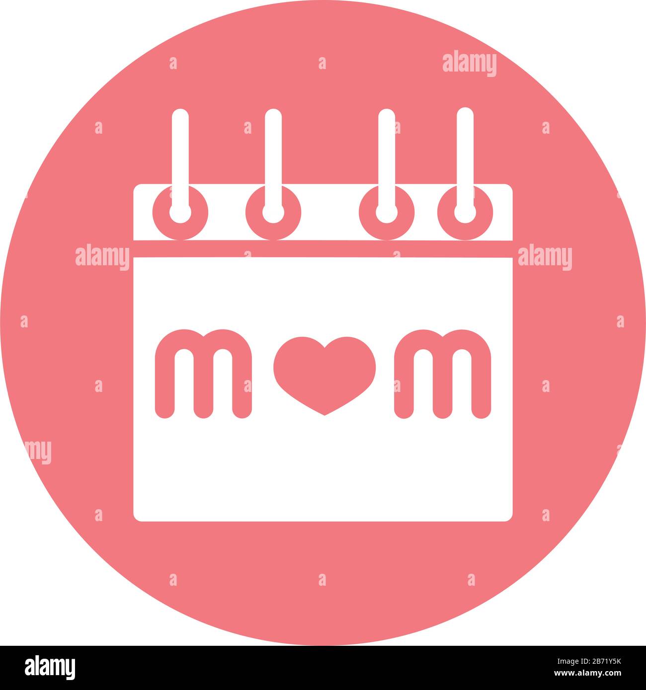 mothers day, calendar reminder date celebration vector illustration block style icon Stock Vector