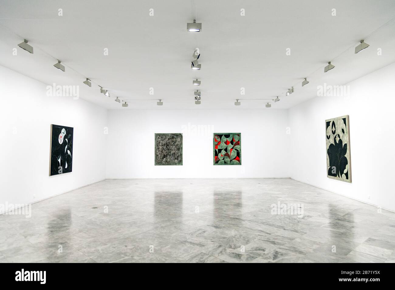 Gallery at Andalucian Museum of Contemporary Art (Centro Andaluz de Arte Contemporáneo), Seville, Andalusia, Spain Stock Photo