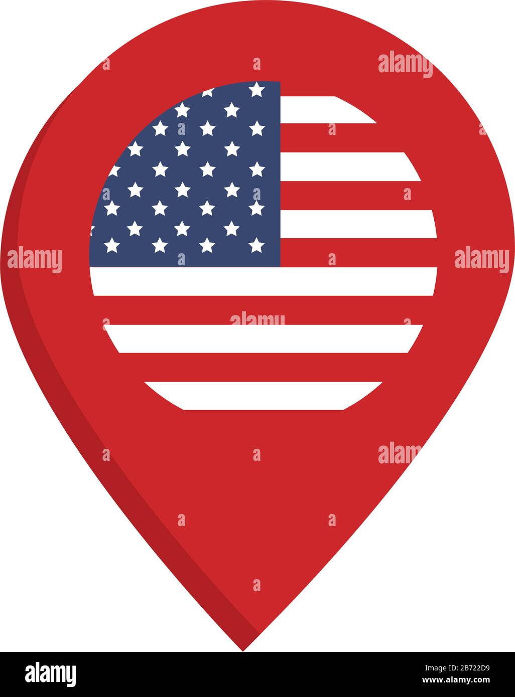 memorial day location pointer flag american celebration vector illustration flat style icon Stock Vector