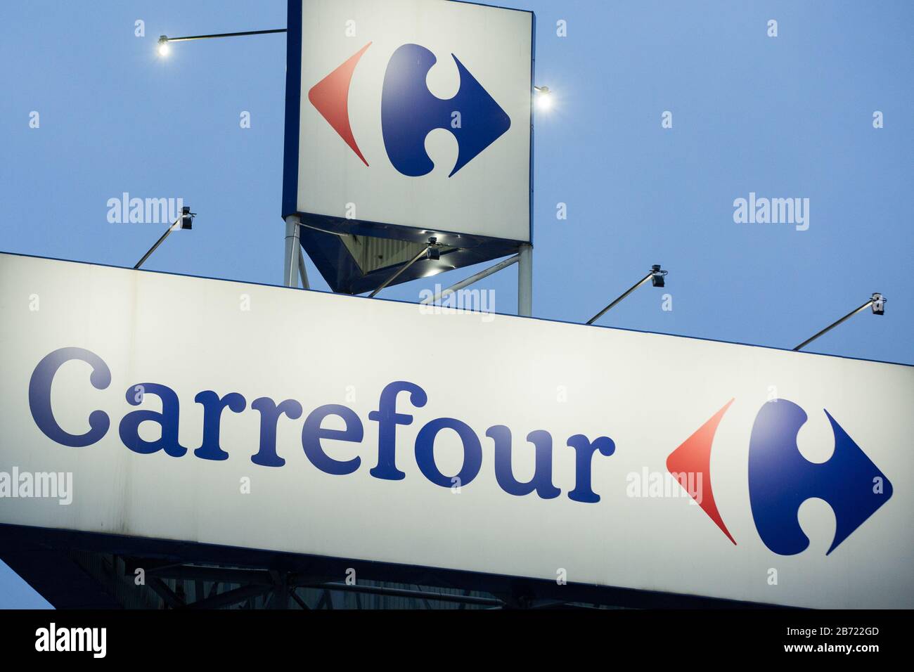 Carrefour logo. Stock Photo
