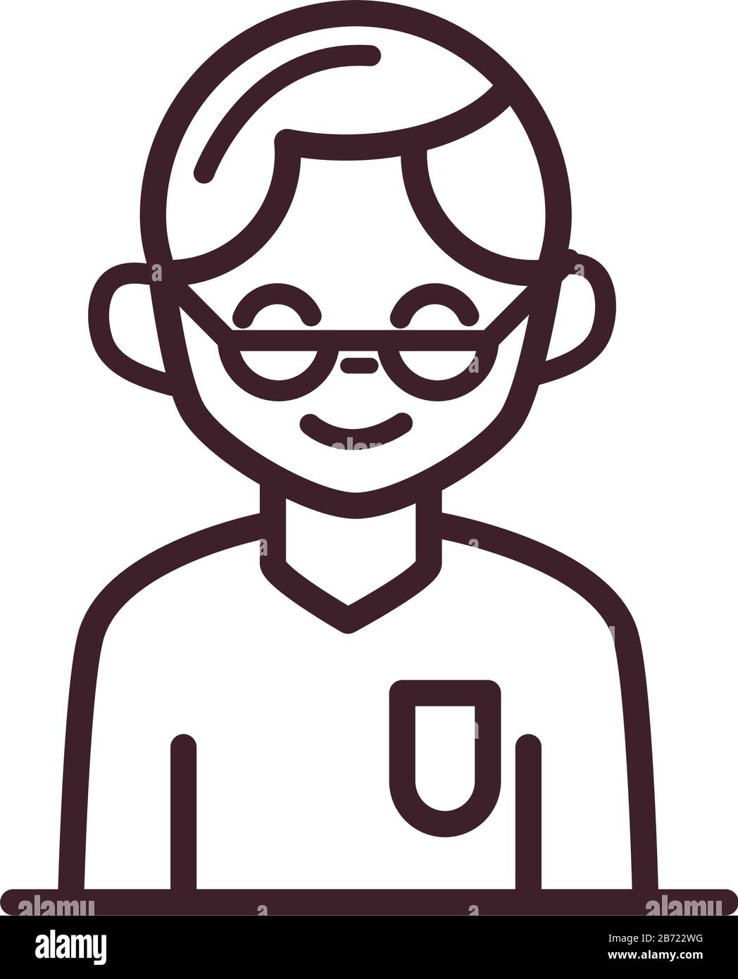 avatar male man portrait cartoon character vector illustration line ...