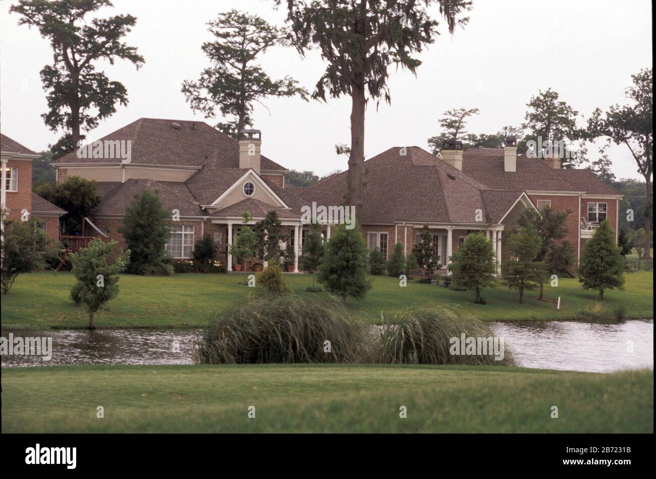 New Orleans, Louisiana USA, June 2001 Expensive homes in golf course