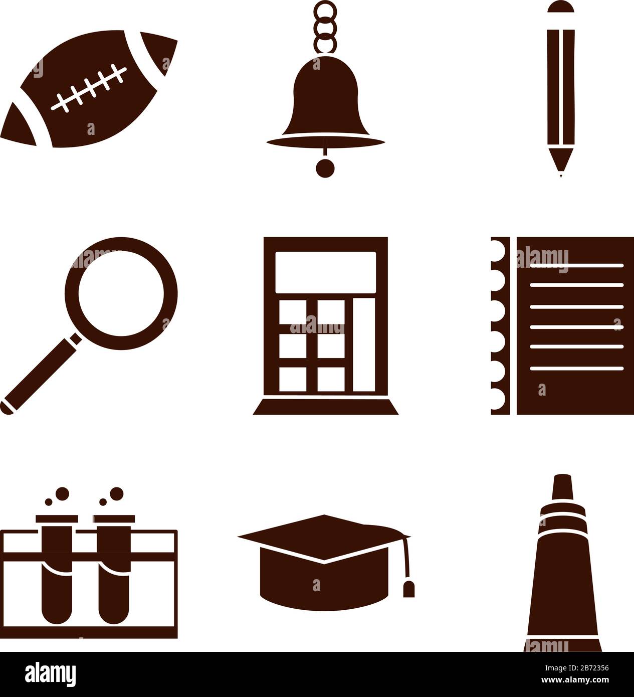 school education learn supply stationery icons set vector illustration ...