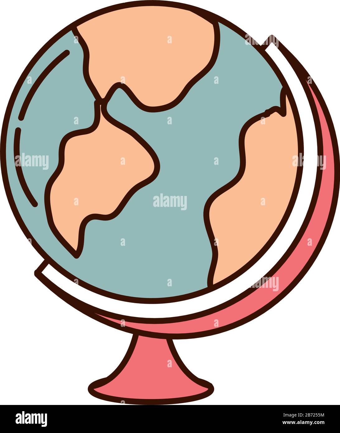 school education globe geography map supply vector illustration line ...
