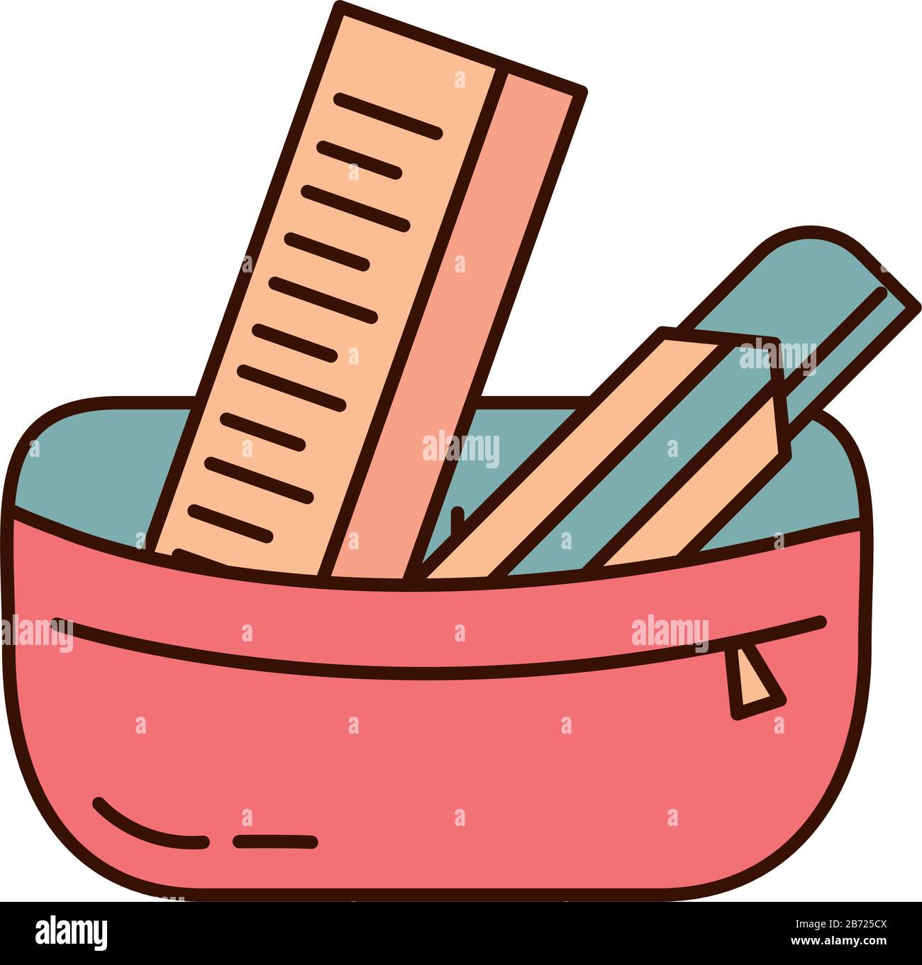 school education pencil case ruler and cutter supply vector ...