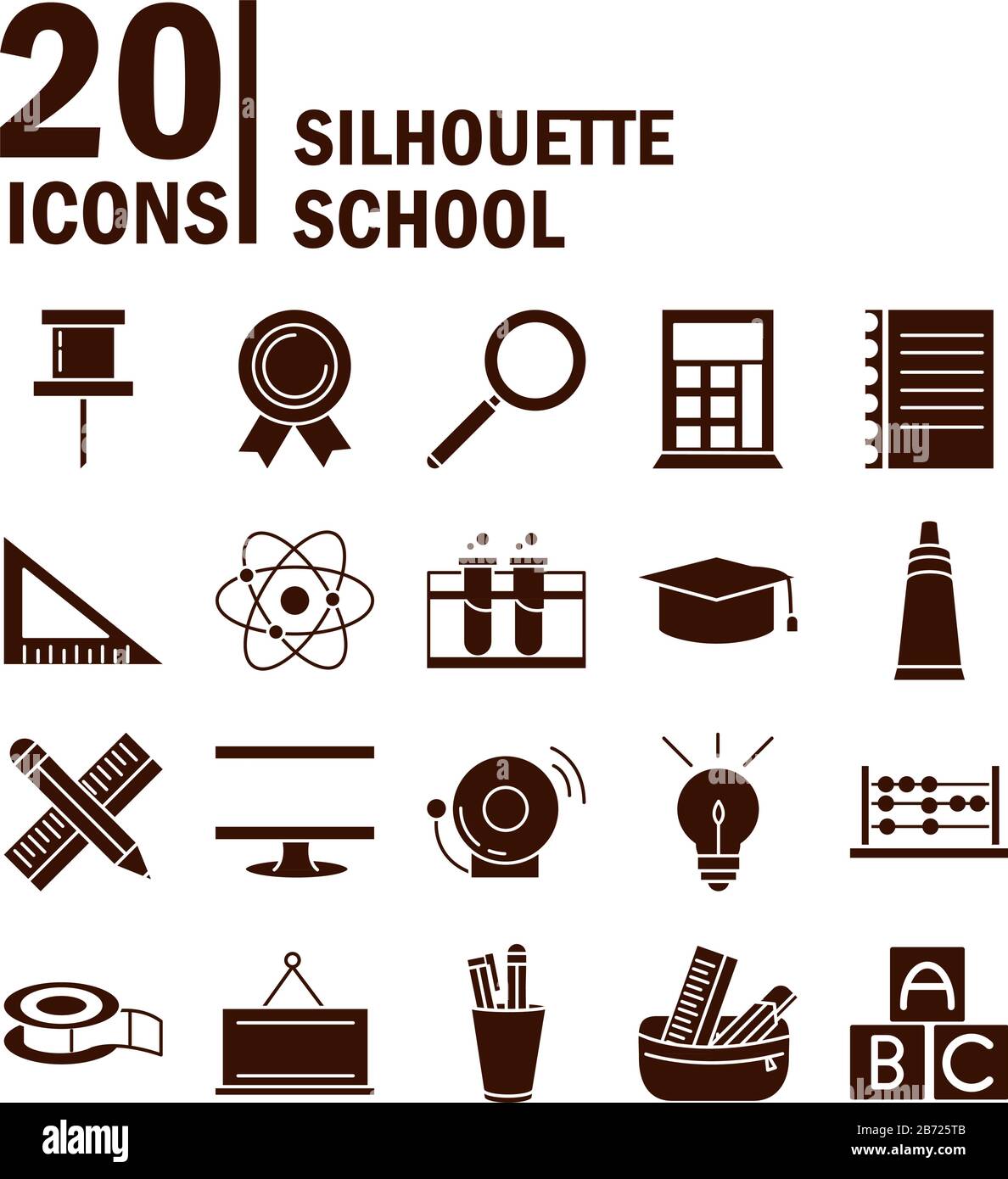school education learn supply stationery icons set vector illustration ...