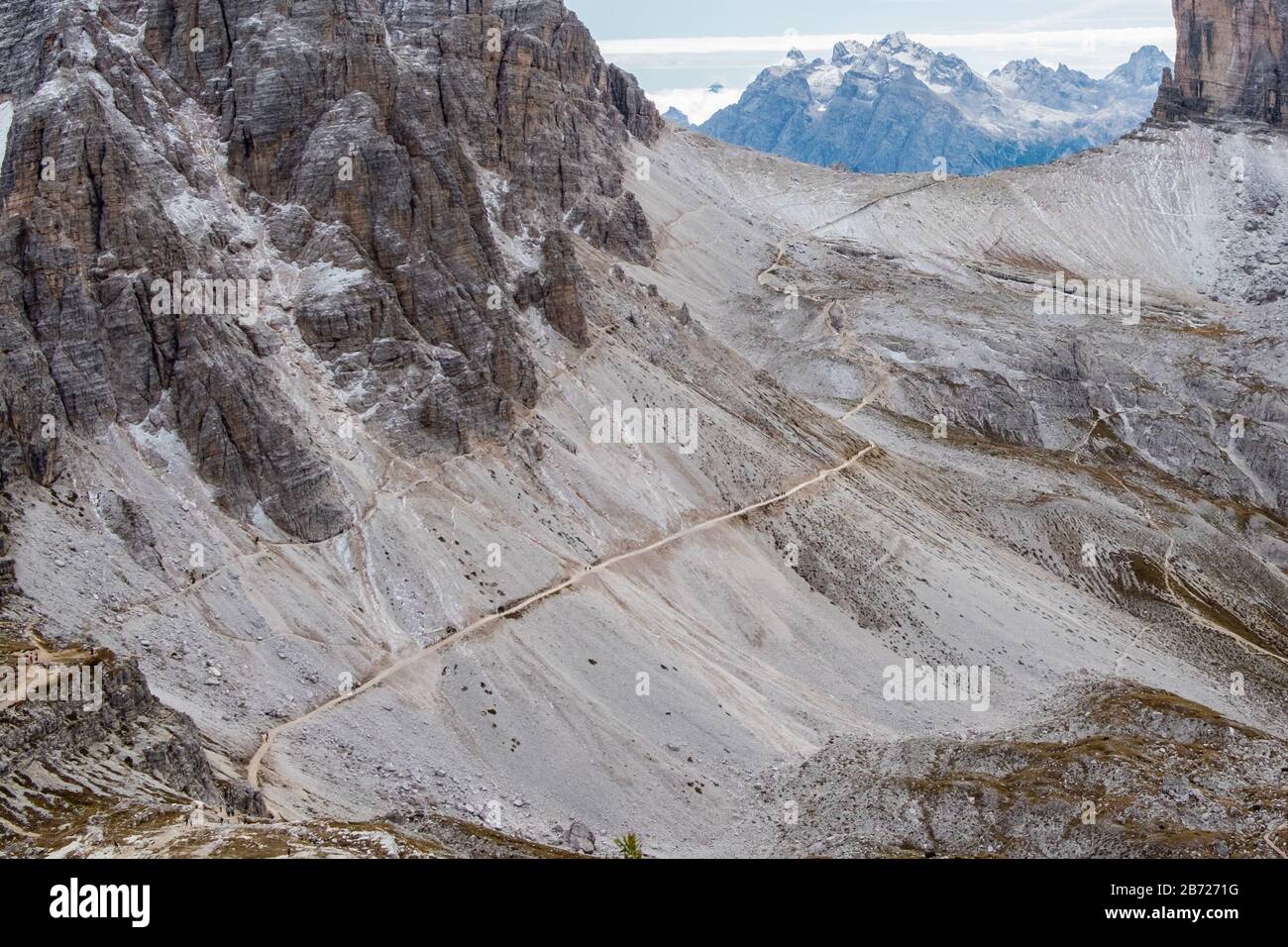 The way forward. Footpaths cut across steep slope providing access to