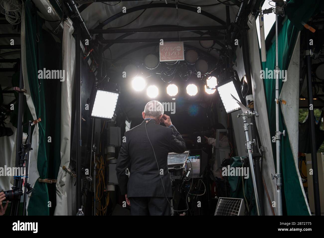 Dr. Anthony Fauci, an expert on infectious diseases, takes time for television interviews outside of The White House in Washington, DC., Thursday, March12, 2020. Credit: Rod Lamkey/CNP /MediaPunch Stock Photo