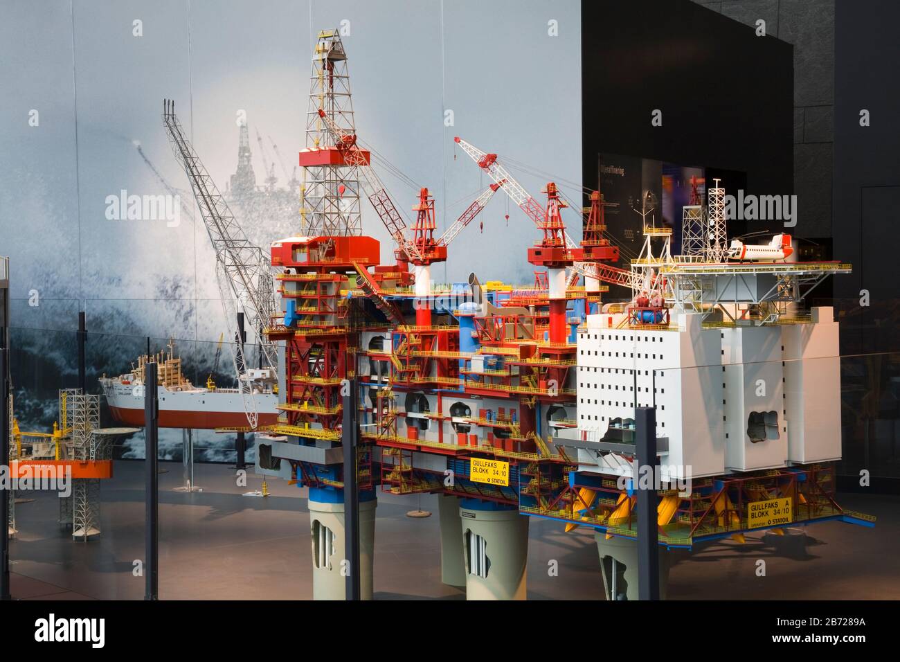 Model Oil Rig, Norwegian Petroleum Museum, Stavanger City, Ragoland District, Norway, Scandinavia Stock Photo