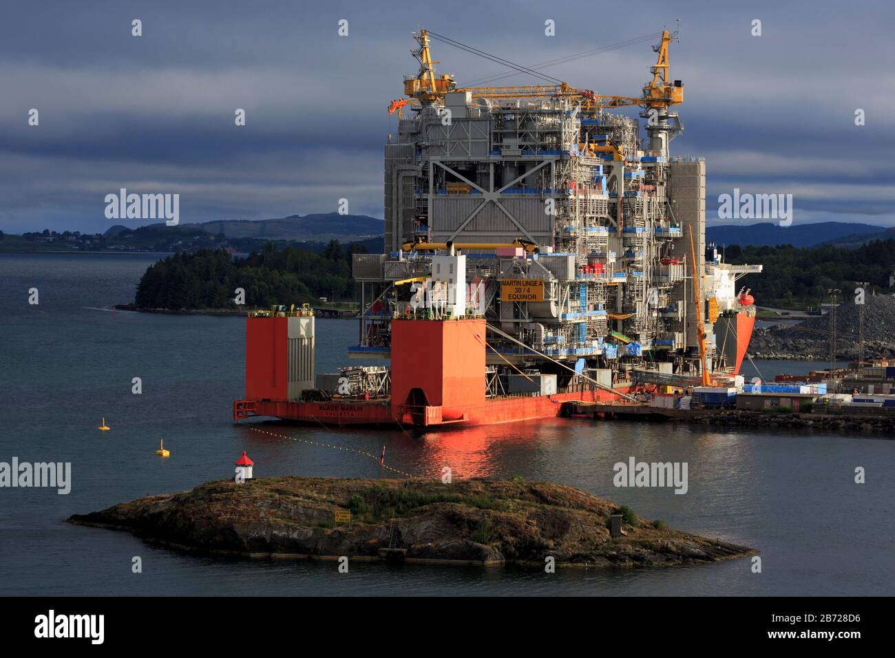 Black Marlin heavy lift ship, Stavanger City, Ragoland County, Norway Stock Photo