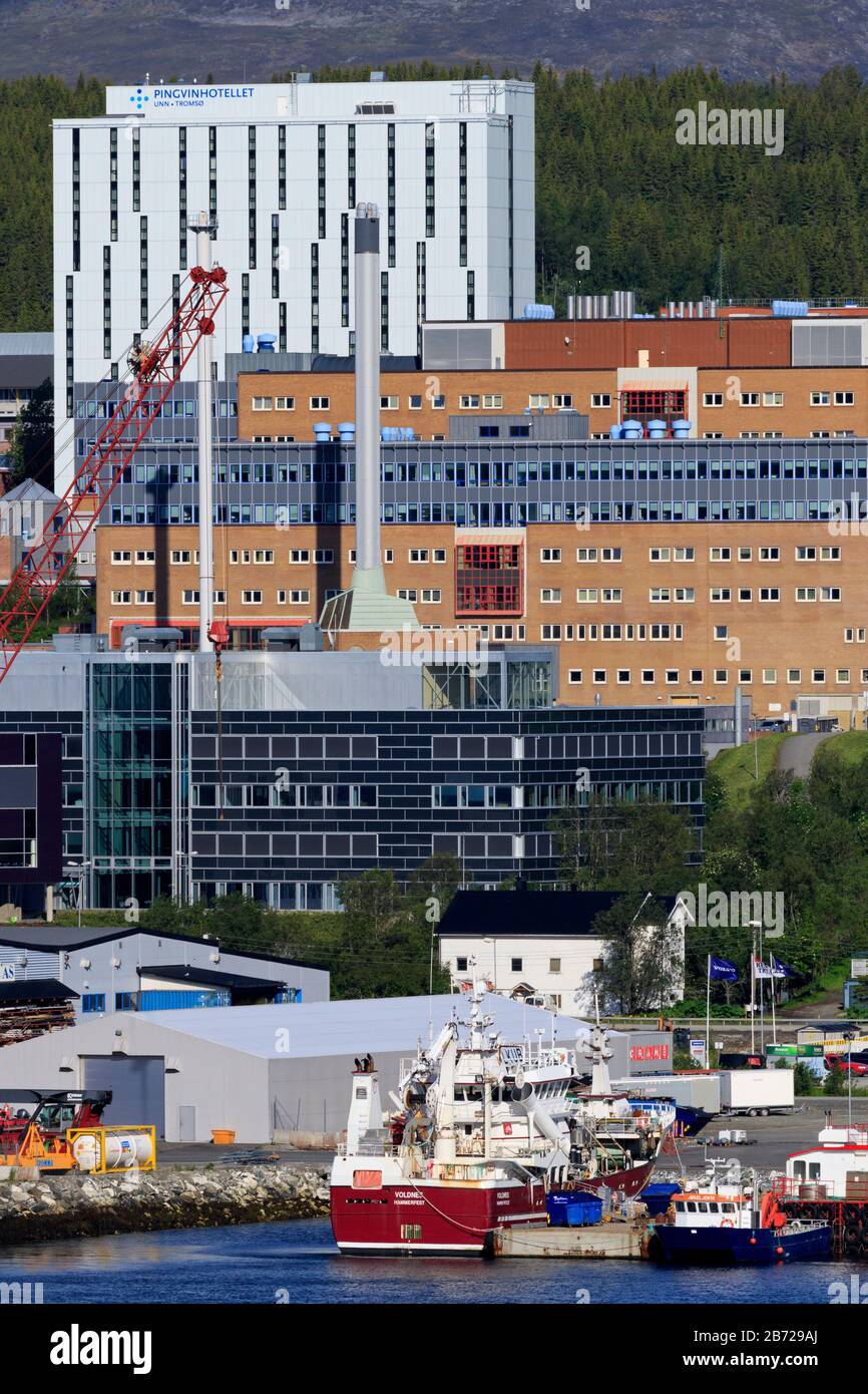 University Hospital, Tromso City, Tromsoya Island, Troms County, Norway Stock Photo