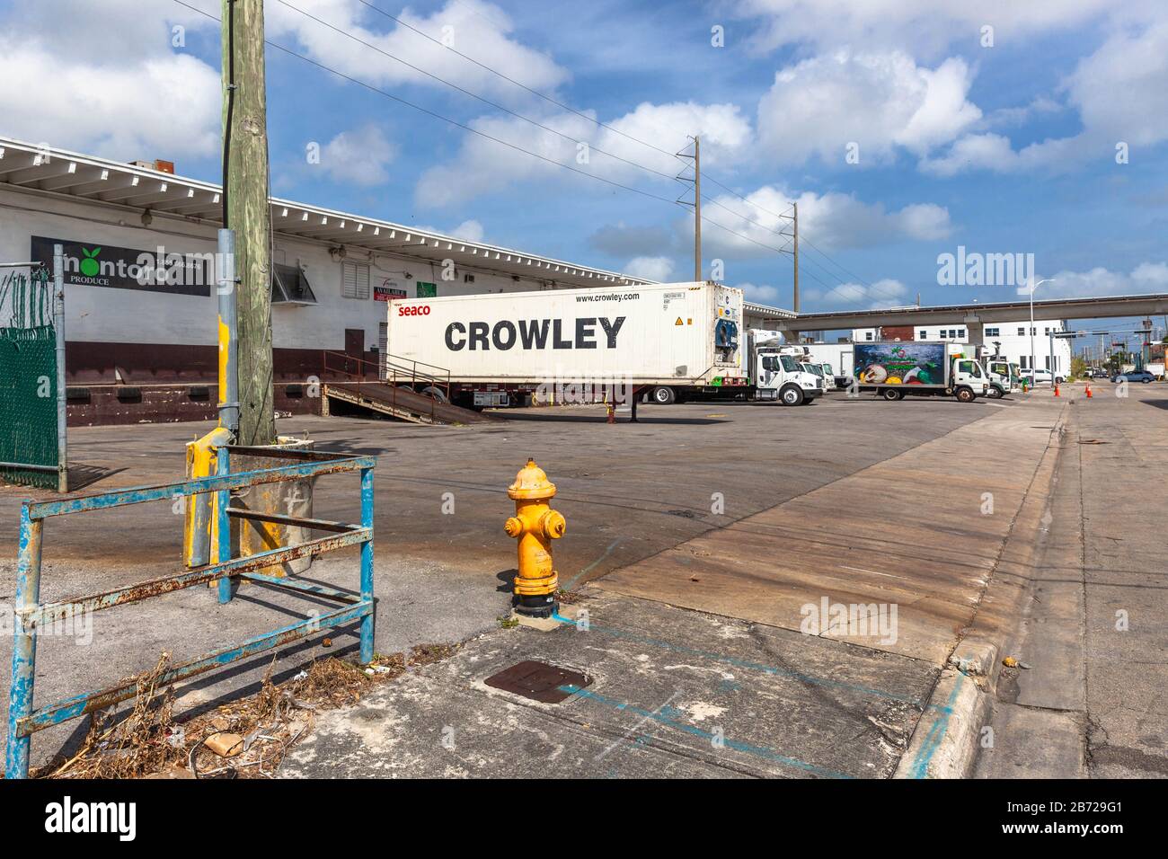 Loading dock area and trucks, Miami, Florida, USA Stock Photo Alamy