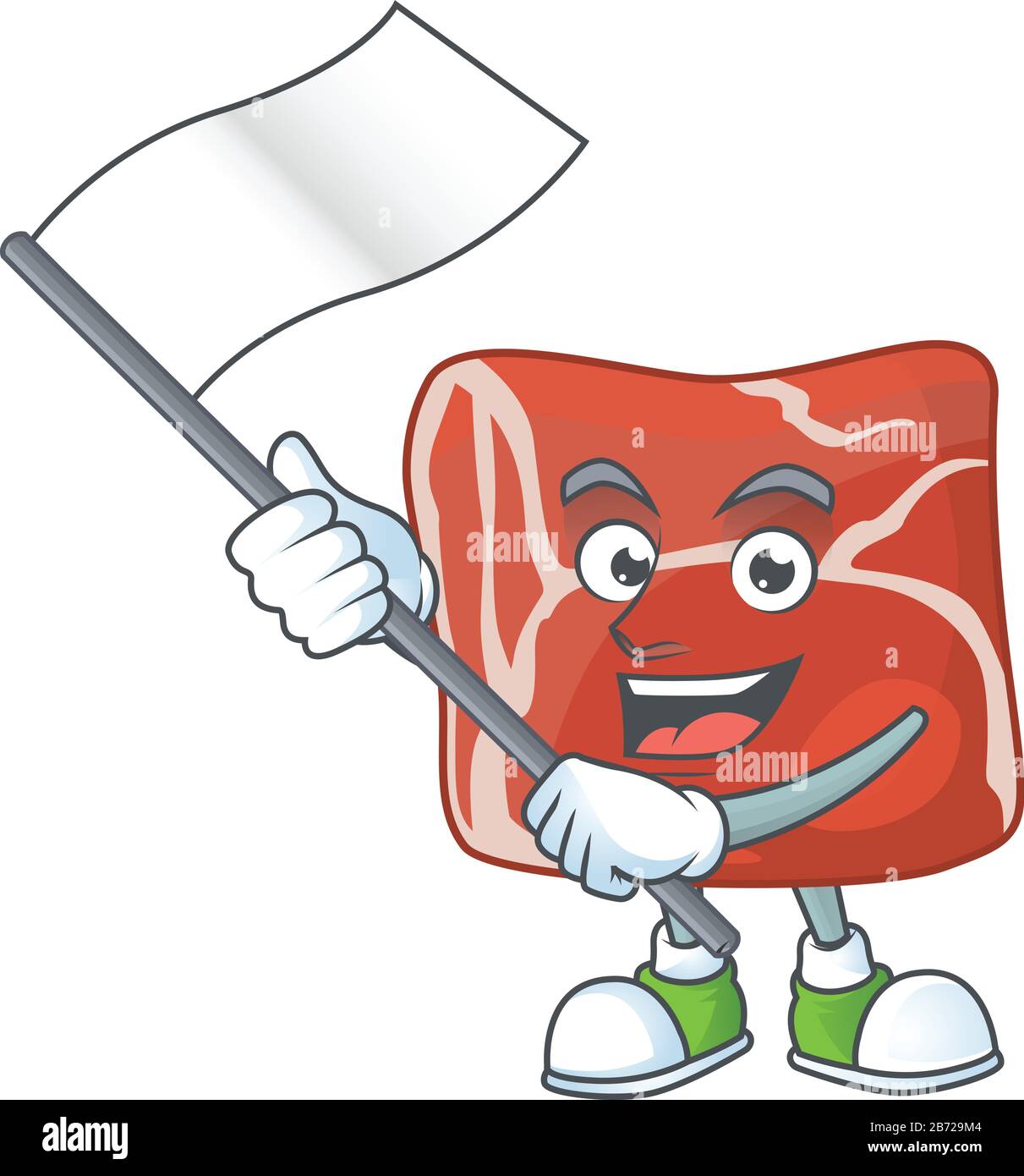 A patriotic beef mascot character design holding standing flag Stock ...
