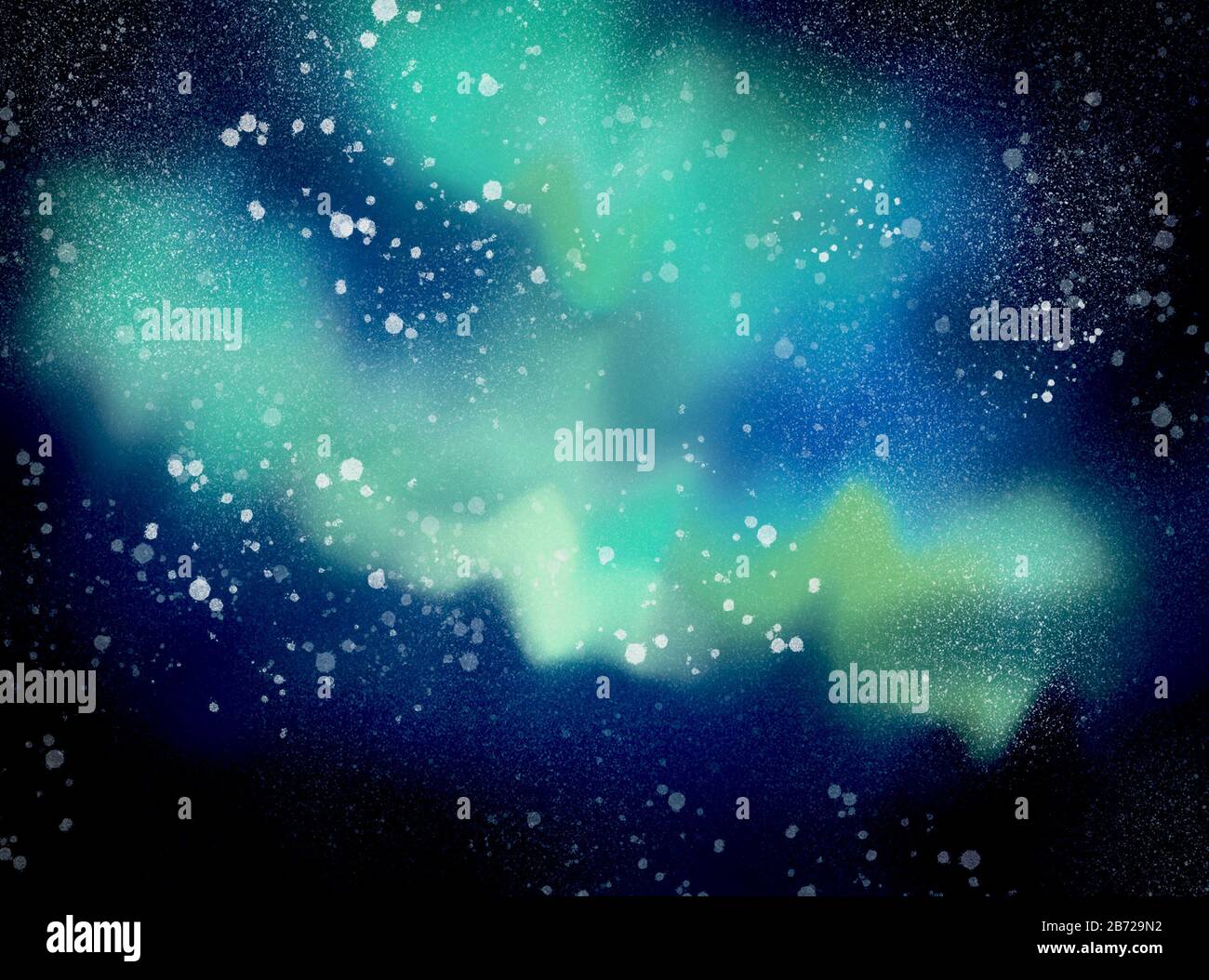abstract night sky background with stars, milky way, outer space and nebula illustration Stock Photo