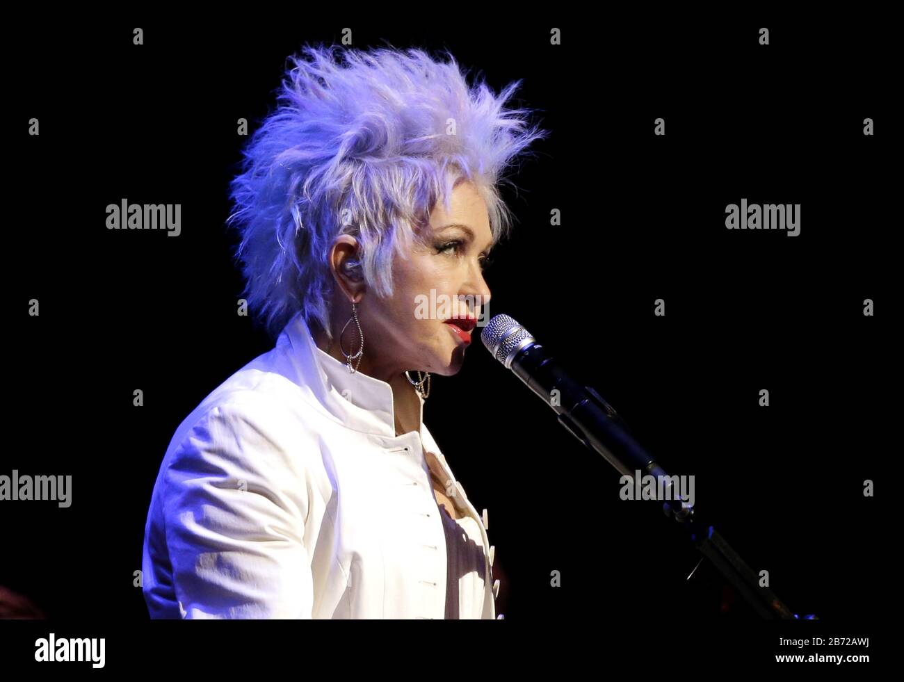 New York, United States. 12th Mar, 2020. Cyndi Lauper performs at the Fourth Annual LOVE ROCKS NYC Benefit Concert For God's Love We Deliver at the Beacon Theatre on Thursday, March 12, 2020 in New York City. Photo by John Angelillo/UPI Credit: UPI/Alamy Live News Stock Photo