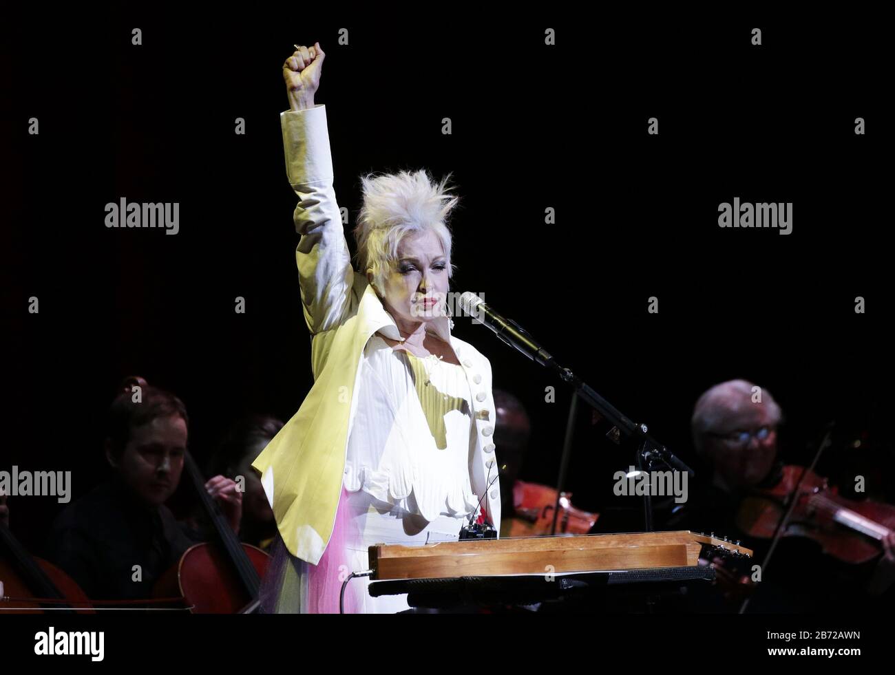 New York, United States. 12th Mar, 2020. Cyndi Lauper performs at the Fourth Annual LOVE ROCKS NYC Benefit Concert For God's Love We Deliver at the Beacon Theatre on Thursday, March 12, 2020 in New York City. Photo by John Angelillo/UPI Credit: UPI/Alamy Live News Stock Photo