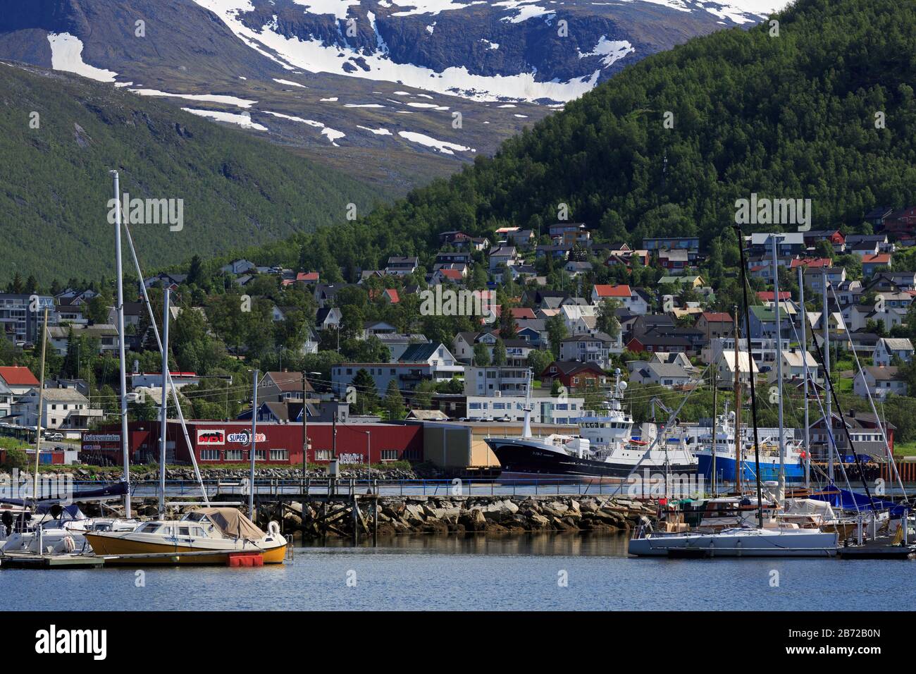 Tromsdalen District, Tromso City, Tromsoya Island, Troms County, Norway Stock Photo