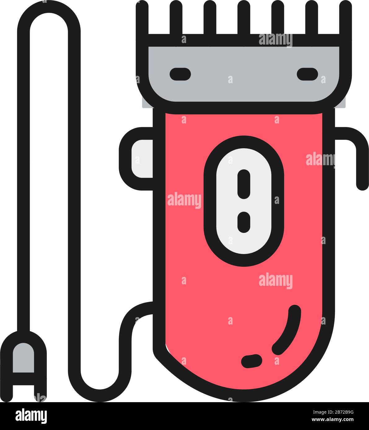 Hair clipper, trimmer, electric shaver flat color line icon. Stock Vector