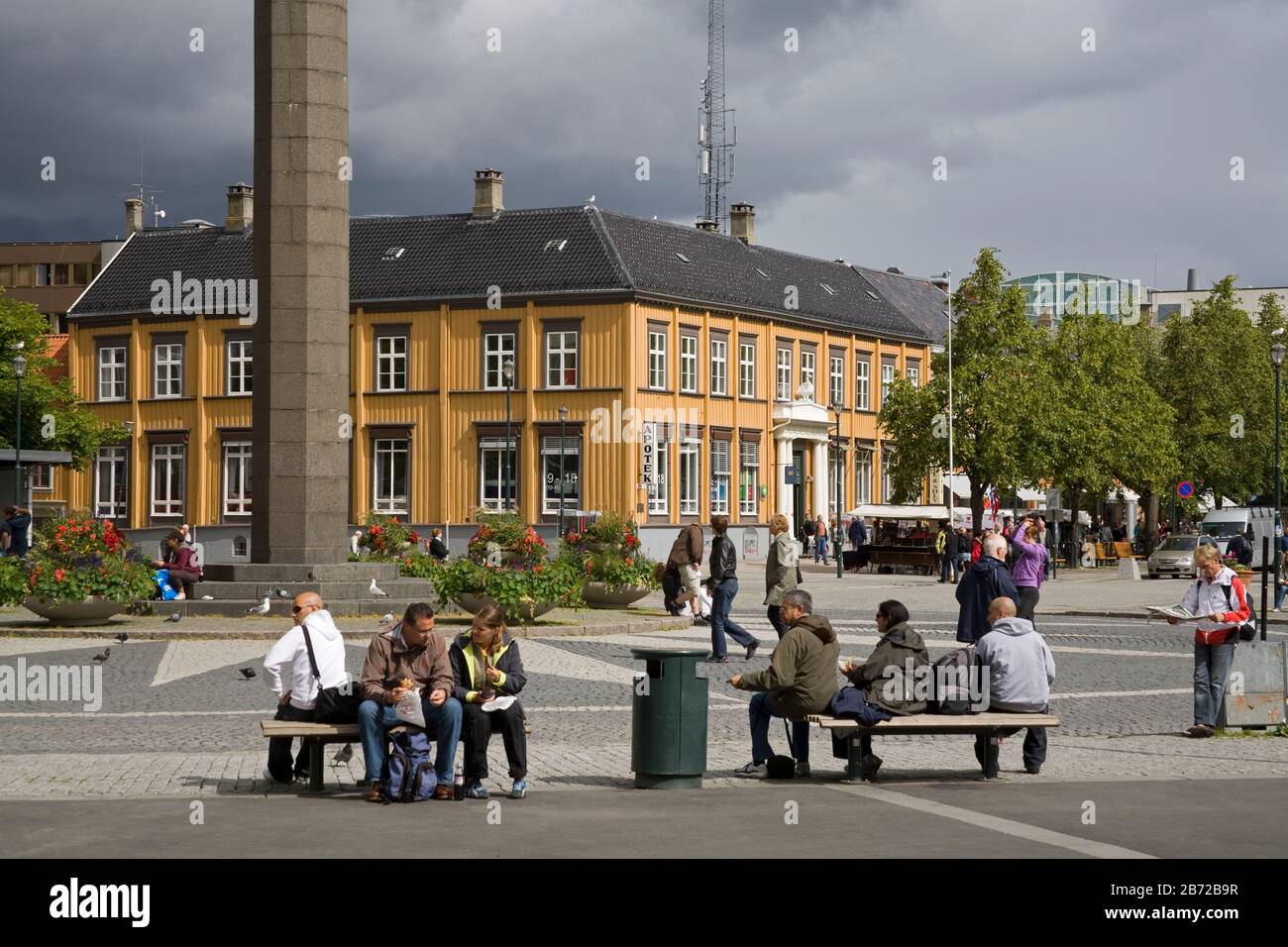 Town Square, Trondheim City, Nord-Trondelag Region, Norway, Scandinavia Stock Photo