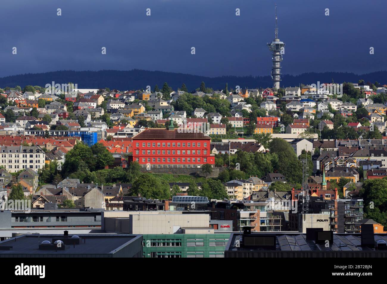 Skyline, Trondheim City, Trondelag County, Norway Stock Photo