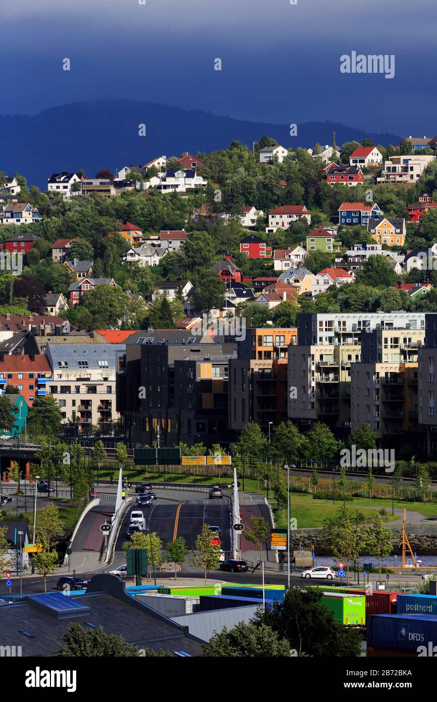 Skyline, Trondheim City, Trondelag County, Norway Stock Photo