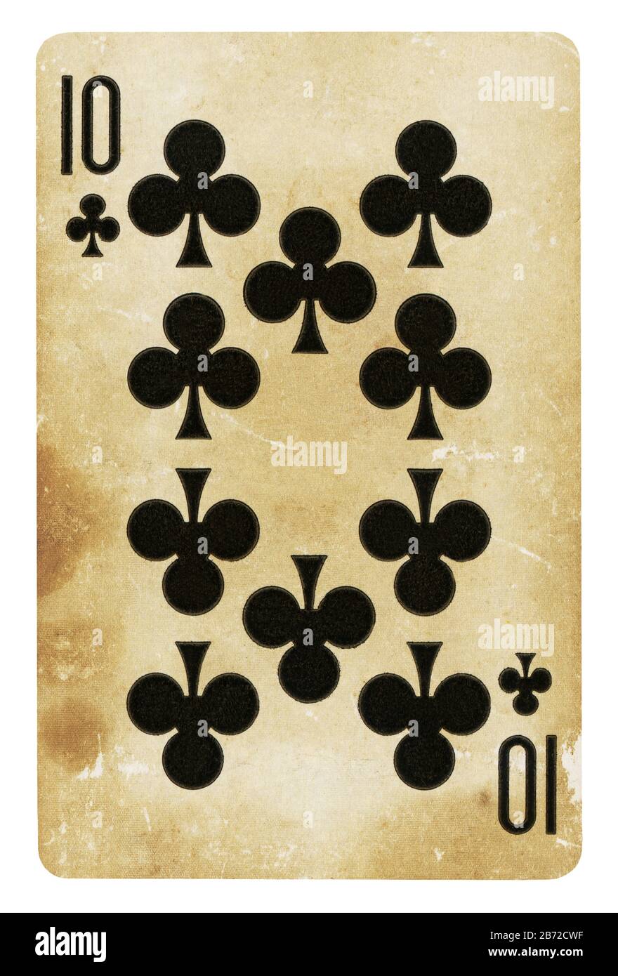 Clubs Suit Vintage Playing Cards, Set include Ace, King, Queen, Jack and  Ten - isolated on white Stock Photo - Alamy