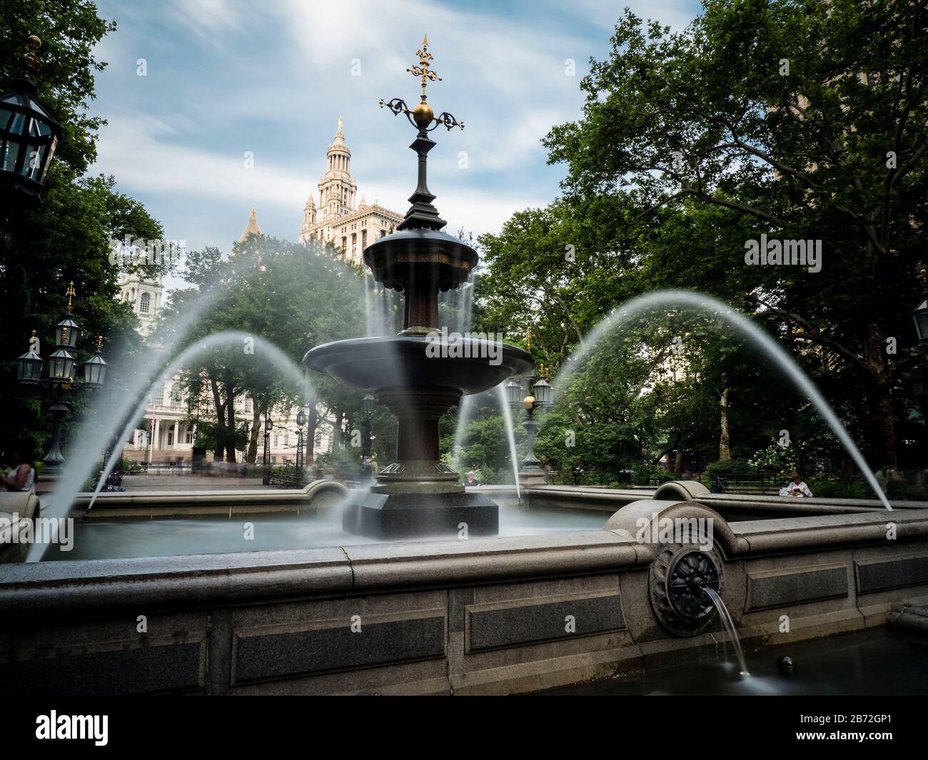 City Hall Park Fountain, NYC, USA Stock Photo Alamy