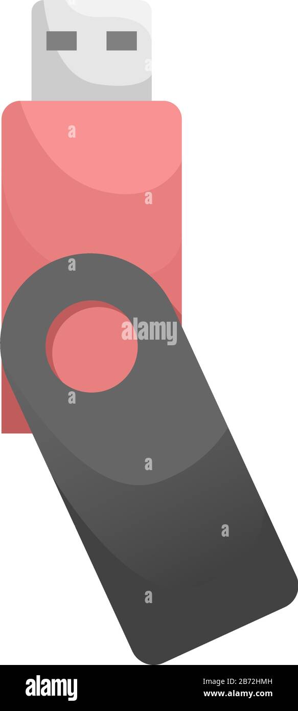 Flat vector USB flash drive. Data storage device, computer accessories. Personal data. Stock Vector