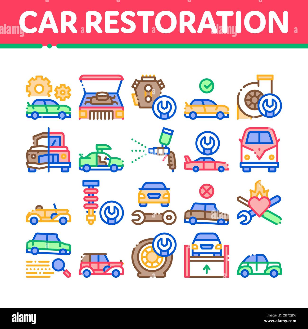 Car Restoration Repair Seamless Pattern Vector Stock Vector Image & Art -  Alamy