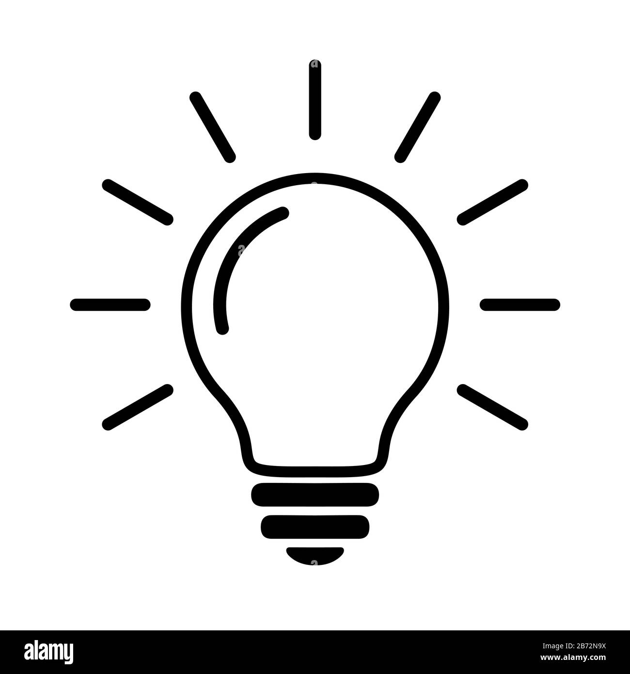 Giftig Astrolabe opstrøms Light Bulb Line Flat Icon. Lighting Electric Lamp With Rays, Simple Black  Pictogram. Vector Graphic Design Element Isolated On White Background Stock  Vector Image & Art - Alamy