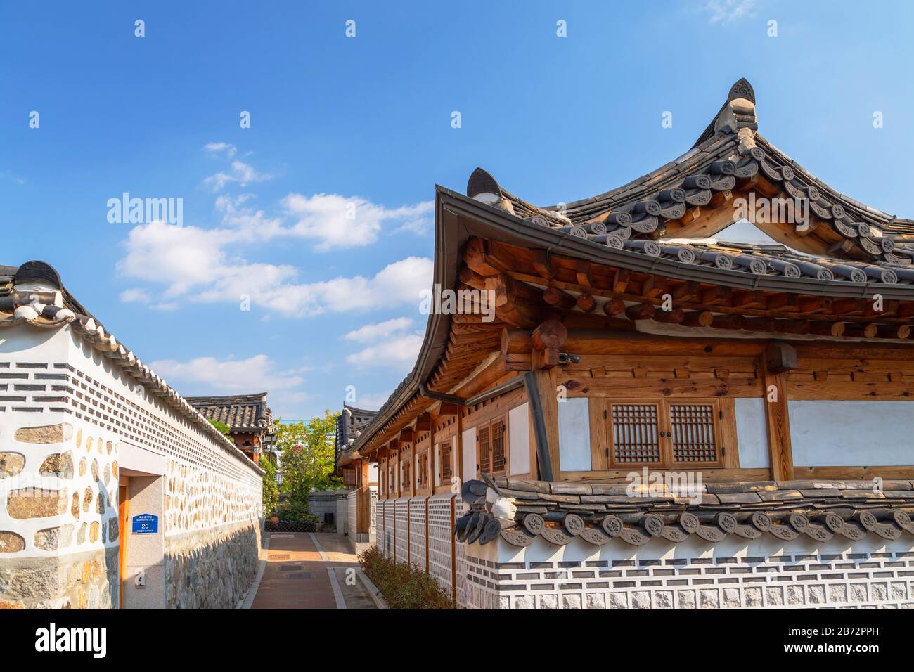 Traditional houses in Bukchon Hanok village, Seoul, South Korea Stock ...